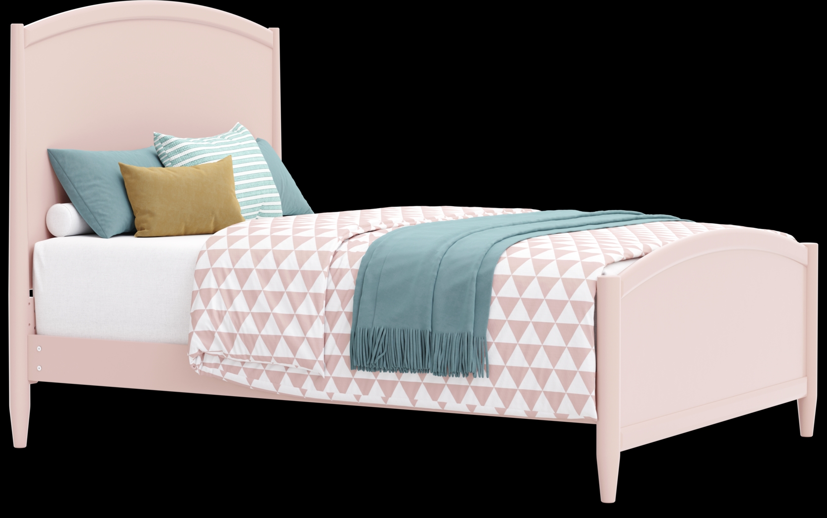 Kids Modern Colors Pink Full Panel Bed - Thumbnail - Image 1