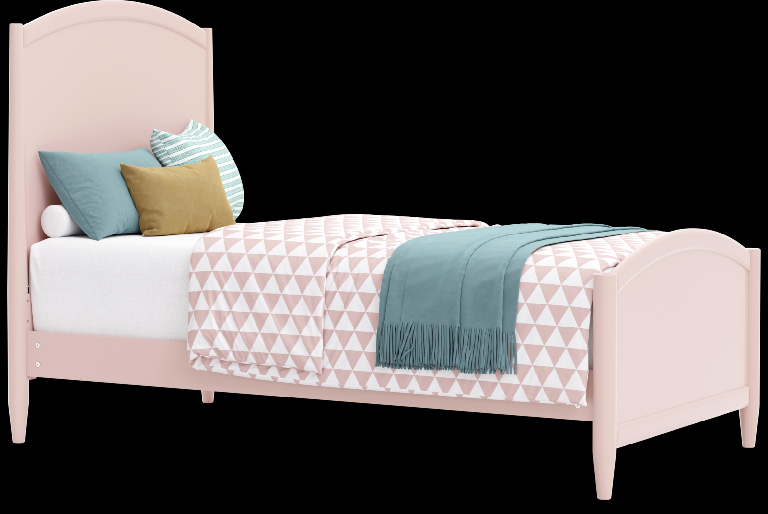 Kids Modern Colors Pink Twin Panel Bed - Thumbnail - Image 1
