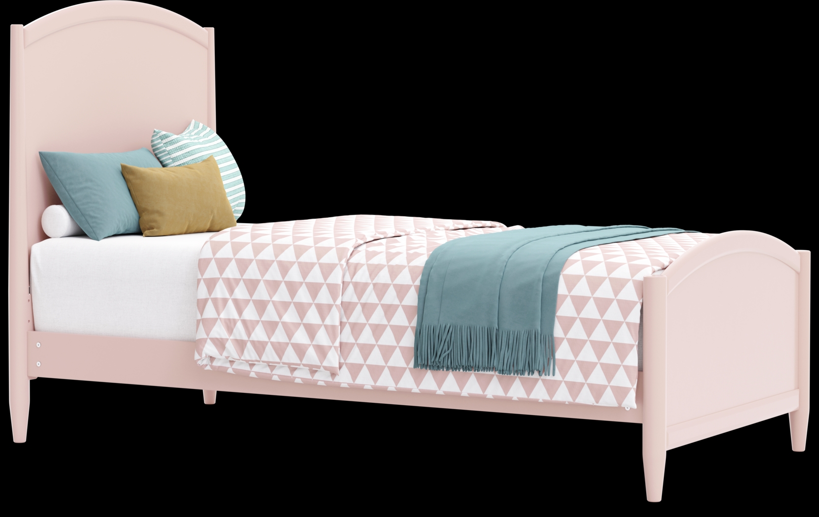 Kids Modern Colors Pink Twin XL Panel Bed - Thumbnail - Image 1