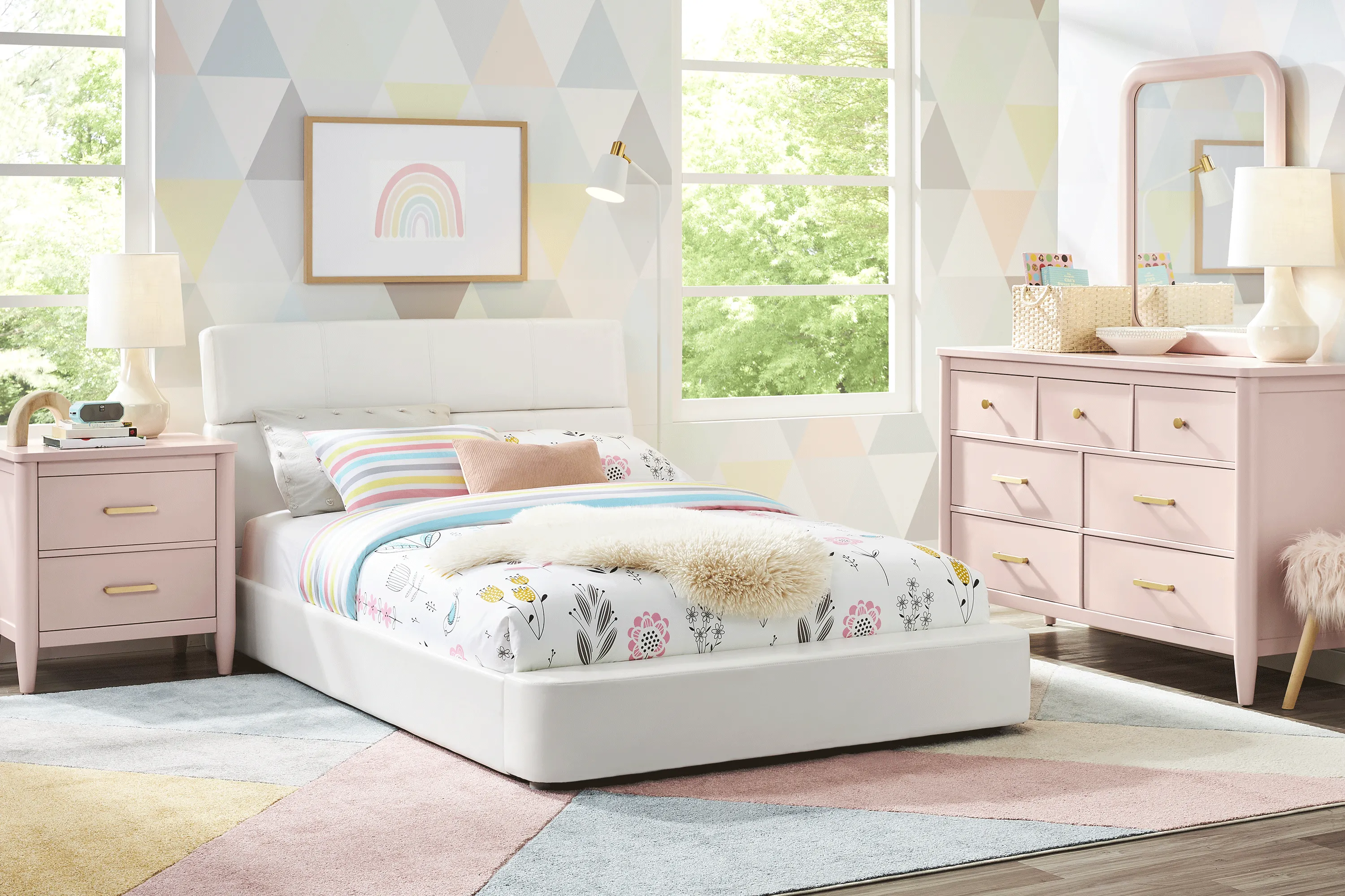 DRESSER, MIRROR & TWIN RECHARGED BED - Thumbnail - Image 1