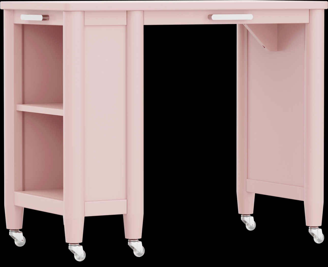 Kids Modern Colors Pink Caster Desk - Thumbnail - Image 2