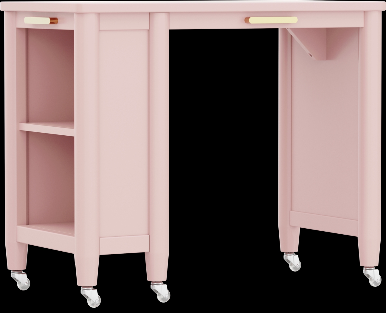 Kids Modern Colors Pink Caster Desk - Thumbnail - Image 4