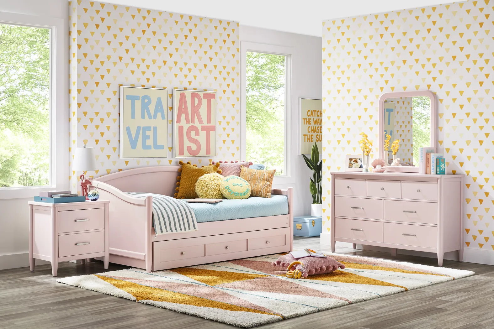 Kids Modern Colors Pink Full Daybed - Image 5
