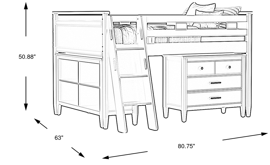 Dimension Image. Please refer to the Dimension Tab on this page for dimension details.