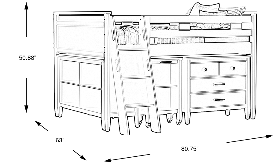Dimension Image. Please refer to the Dimension Tab on this page for dimension details.