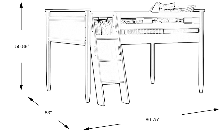Dimension Image. Please refer to the Dimension Tab on this page for dimension details.
