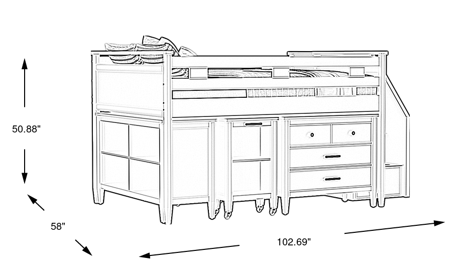 Dimension Image. Please refer to the Dimension Tab on this page for dimension details.