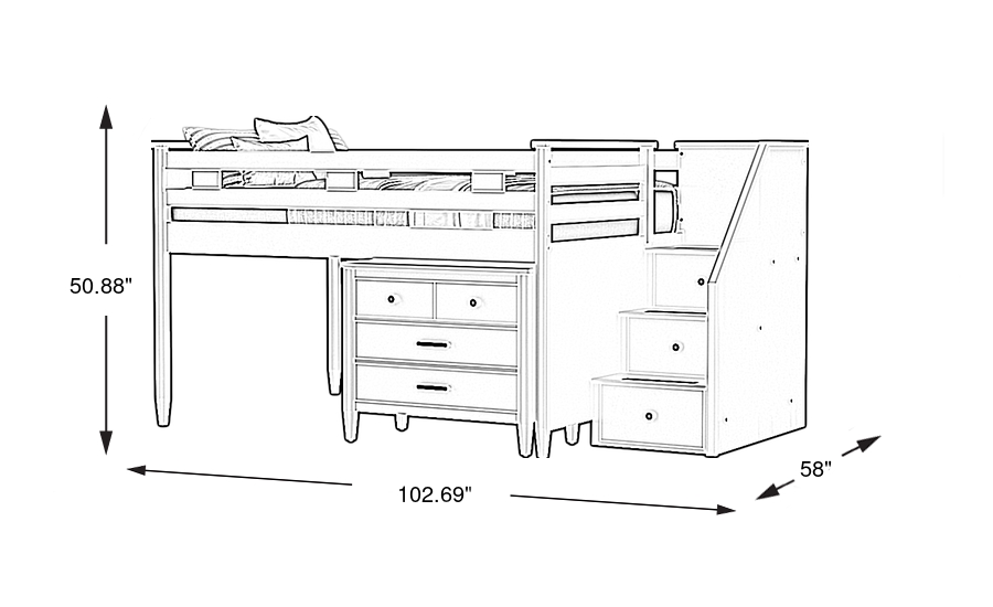 Dimension Image. Please refer to the Dimension Tab on this page for dimension details.