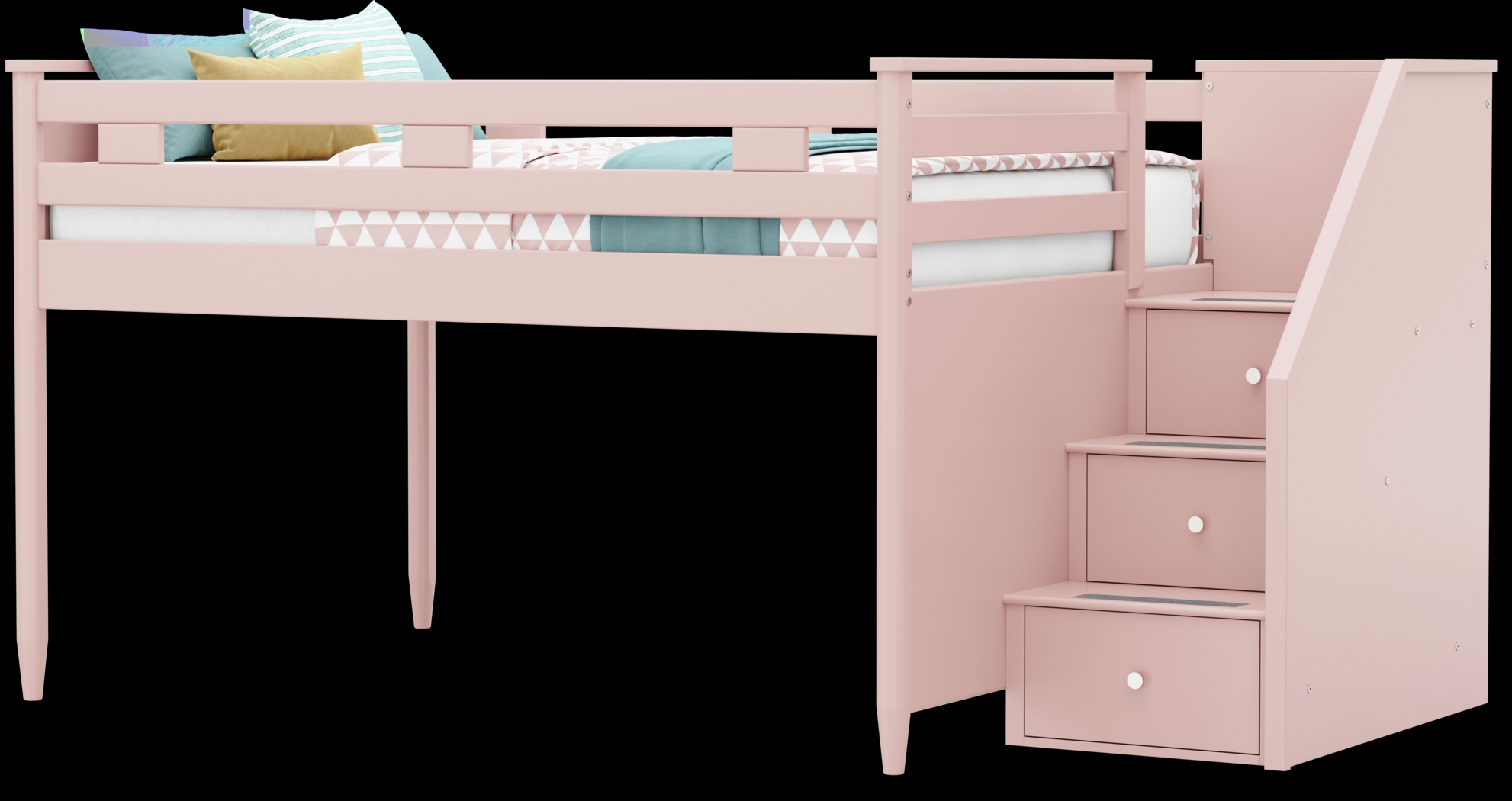 Kids Modern Colors Pink Full Step Loft - Thumbnail - Image 1