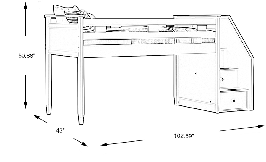 Dimension Image. Please refer to the Dimension Tab on this page for dimension details.