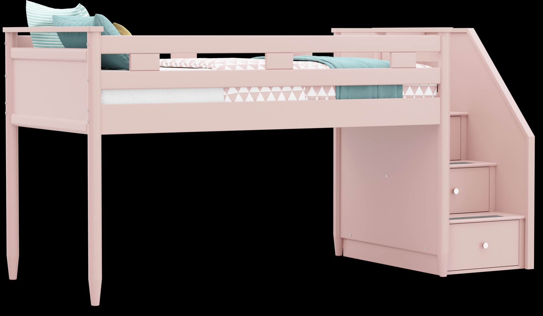 Kids Modern Colors Pink Twin Step Loft - Thumbnail - Image 1