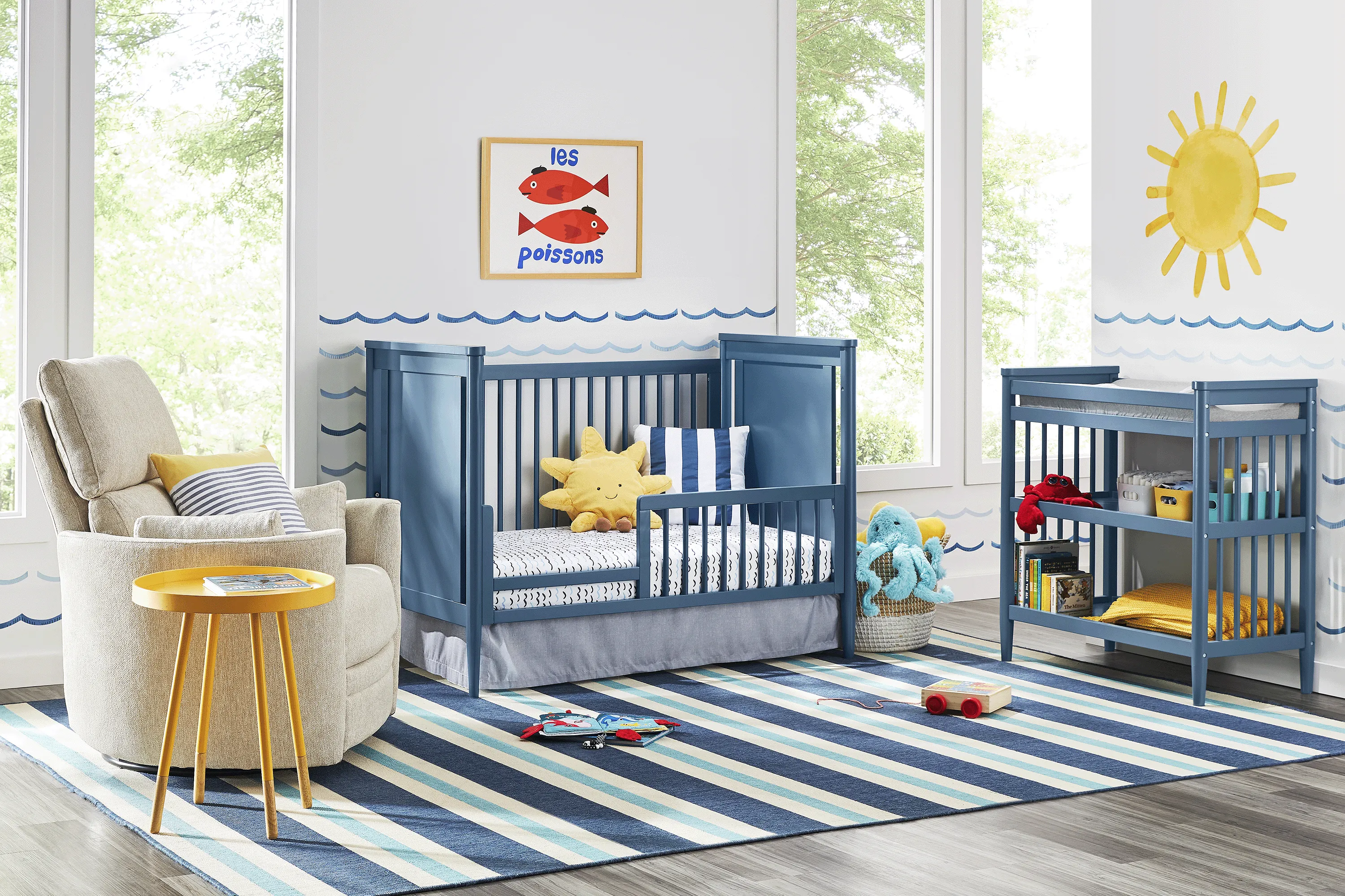 Kids Modern Colors Slate Blue Changing Table - Thumbnail - Image 3