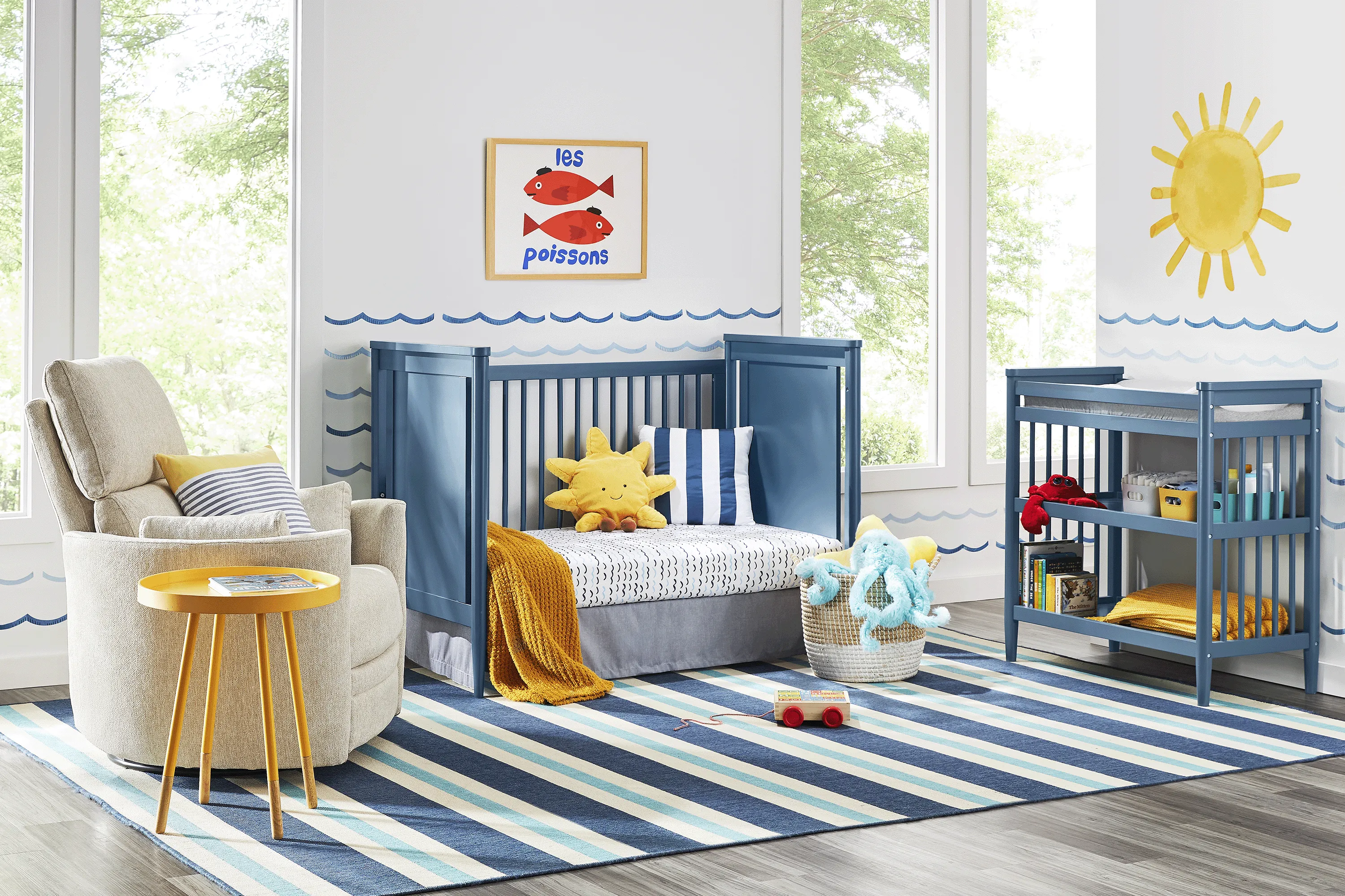 Kids Modern Colors Slate Blue Changing Table - Thumbnail - Image 4