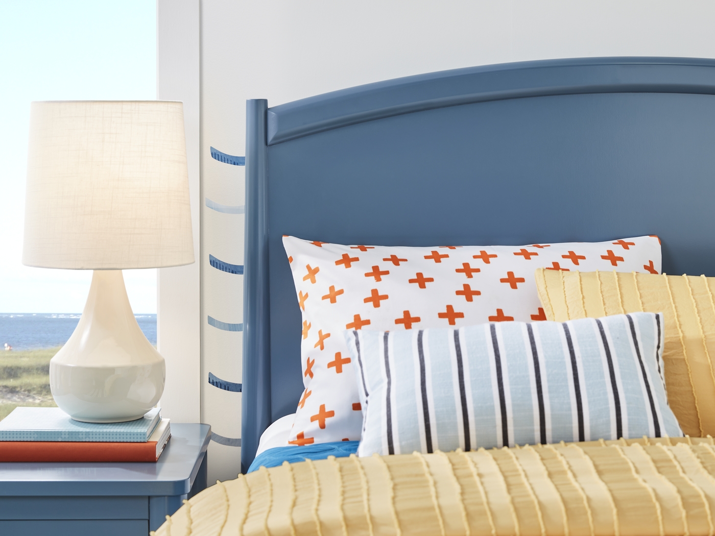 Kids Modern Colors Slate Blue Full Panel Bed - Thumbnail - Image 4