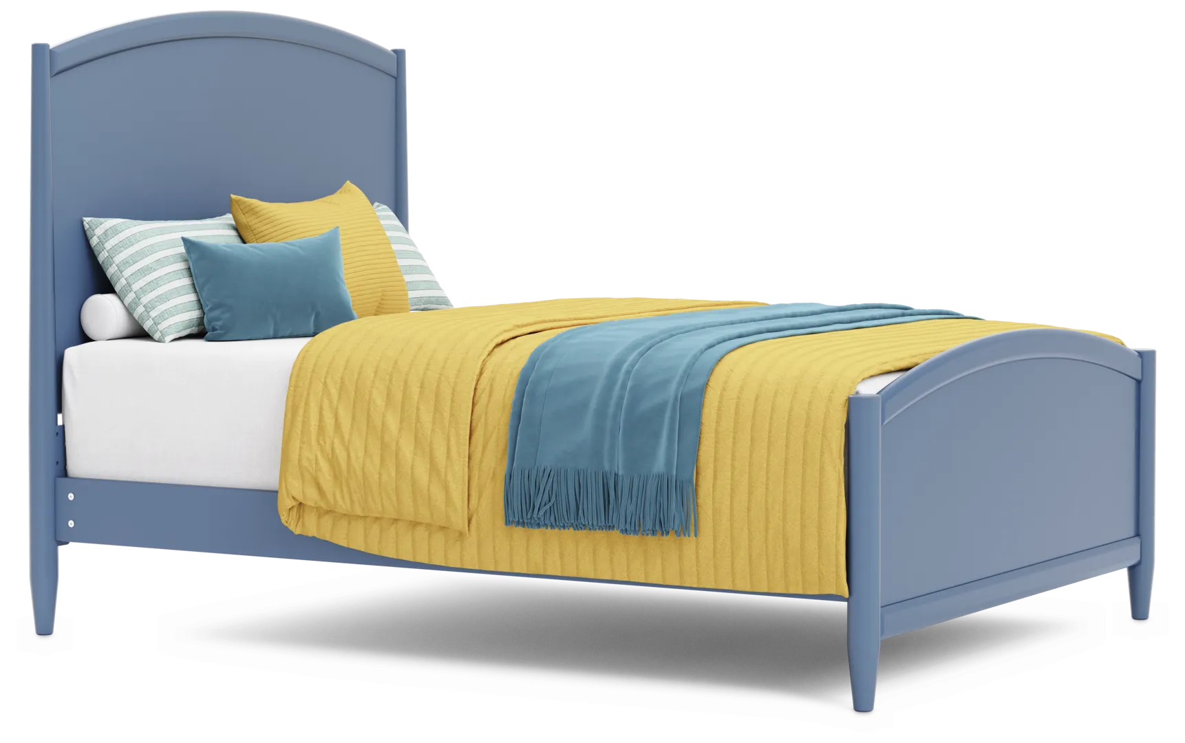slate blue 3 pc full panel bed