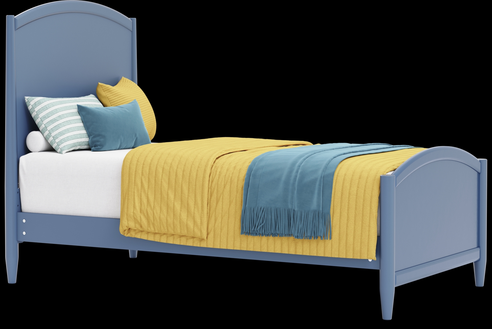 Kids Modern Colors Slate Blue Twin Panel Bedroom - Thumbnail - Image 2