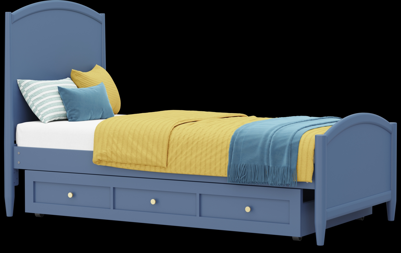 Kids Modern Colors Slate Blue Twin XL Panel Bed - Thumbnail - Image 4