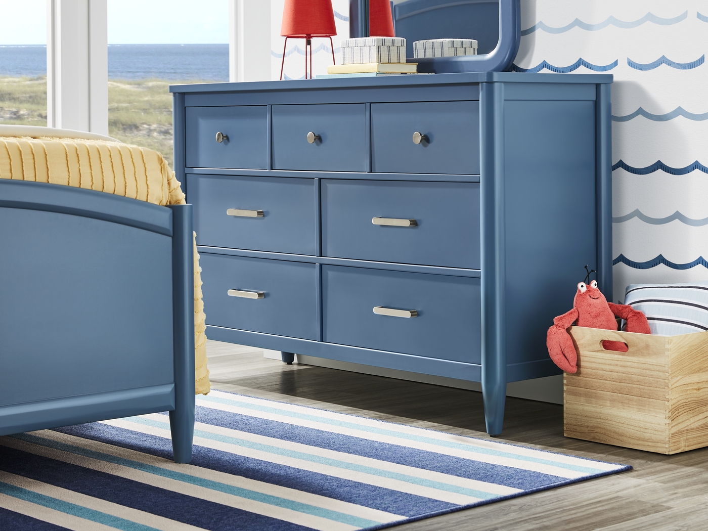 Kids Modern Colors Slate Blue Twin Panel Bedroom - Thumbnail - Image 7