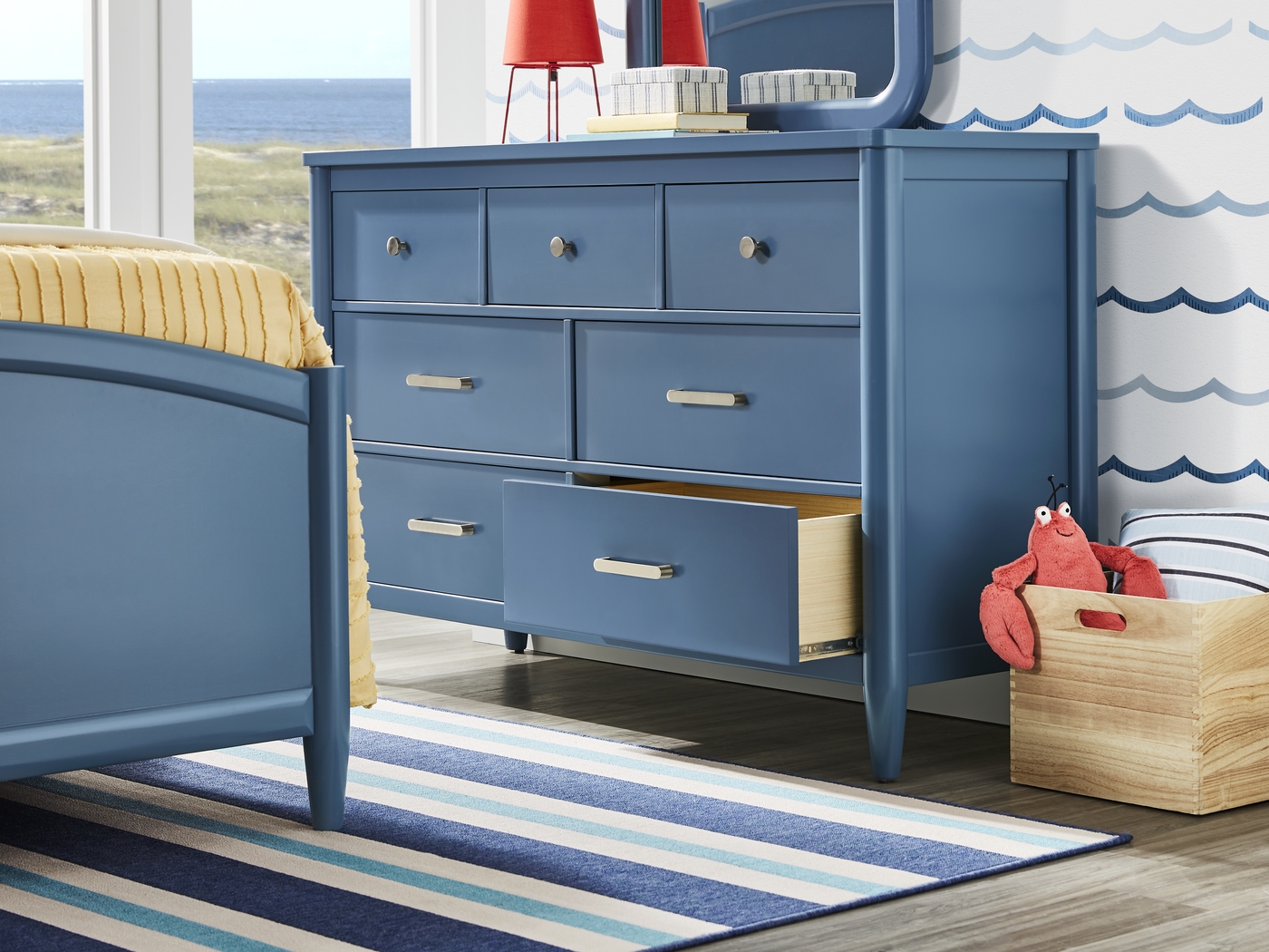 Kids Modern Colors Slate Blue Twin Panel Bedroom - Thumbnail - Image 8