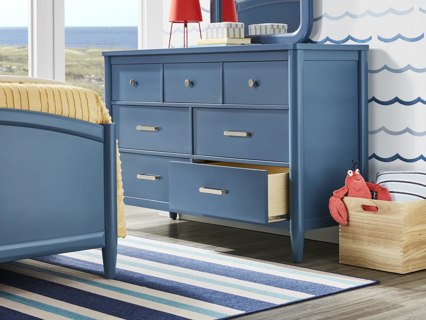 Kids Modern Colors Slate Blue Full Panel Bedroom - Thumbnail - Image 8