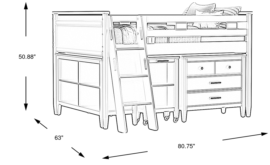 Dimension Image. Please refer to the Dimension Tab on this page for dimension details.