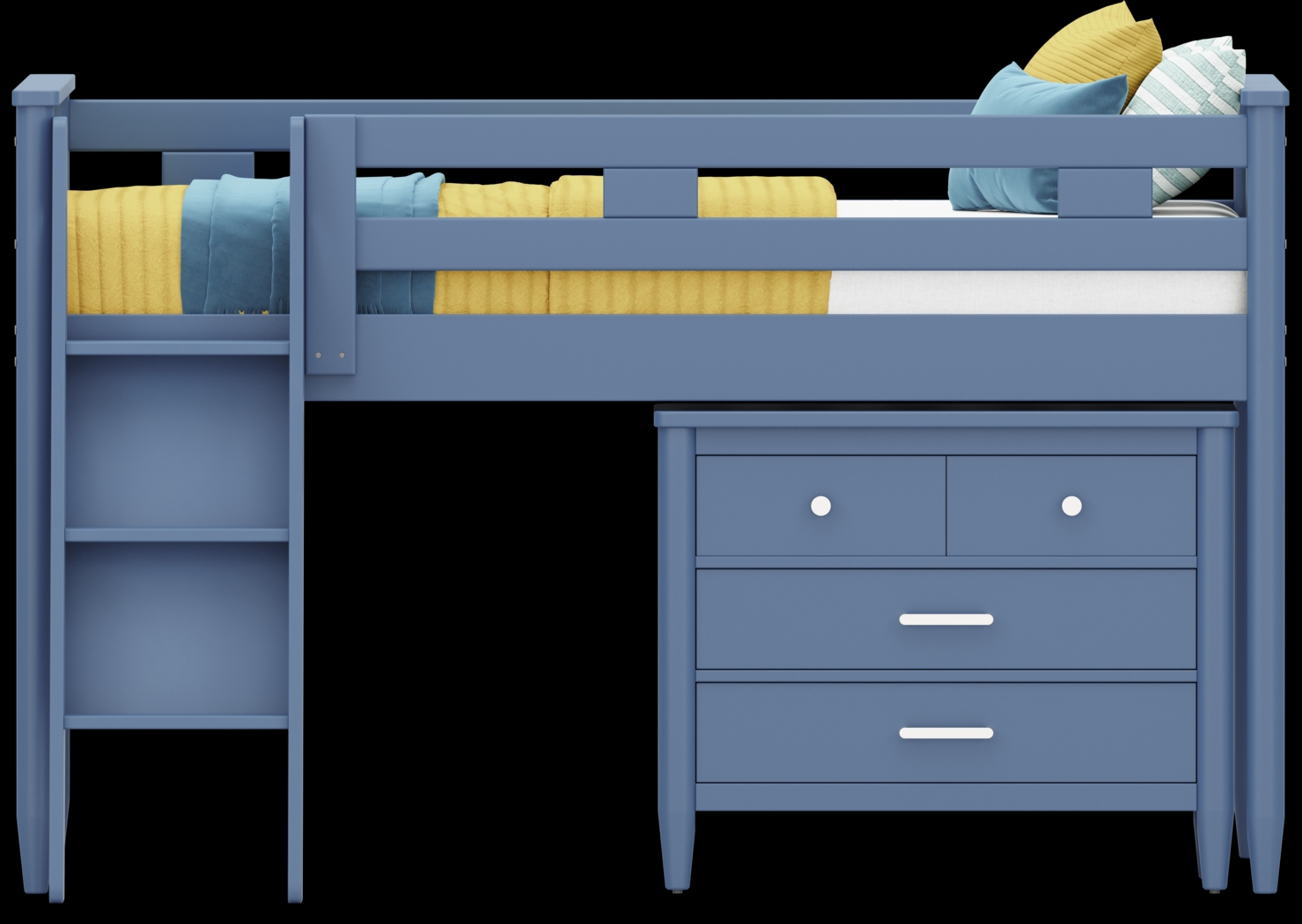 Kids Modern Colors Slate Blue Full Loft with Loft Chest - Thumbnail - Image 3