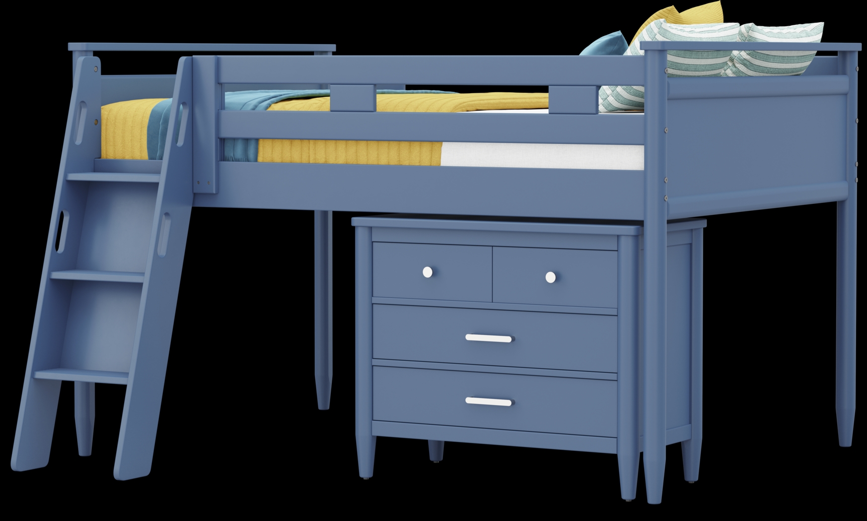 Kids Modern Colors Slate Blue Full Loft with Loft Chest - Thumbnail - Image 4