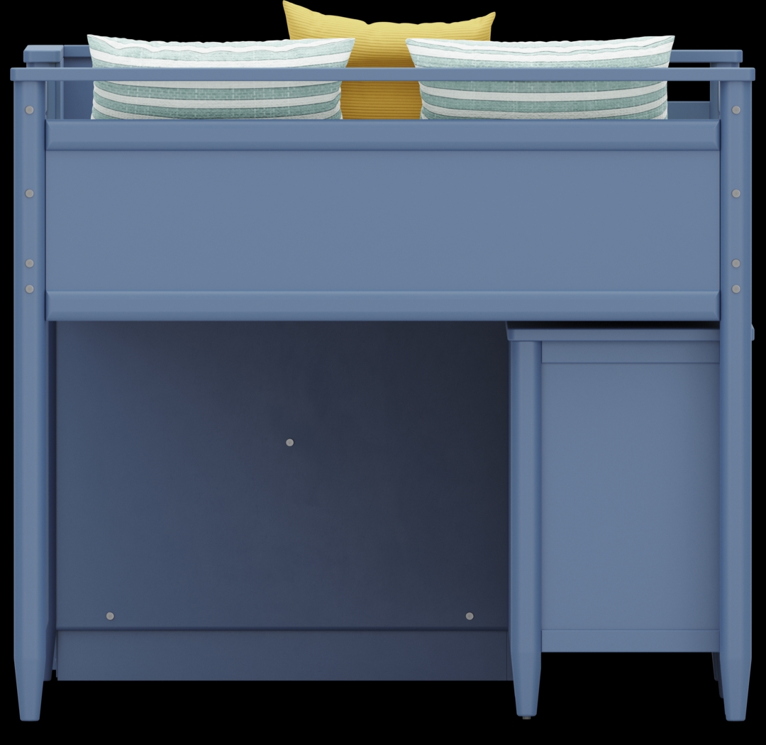 Kids Modern Colors Slate Blue Full Step Loft with Loft Chests - Thumbnail - Image 3