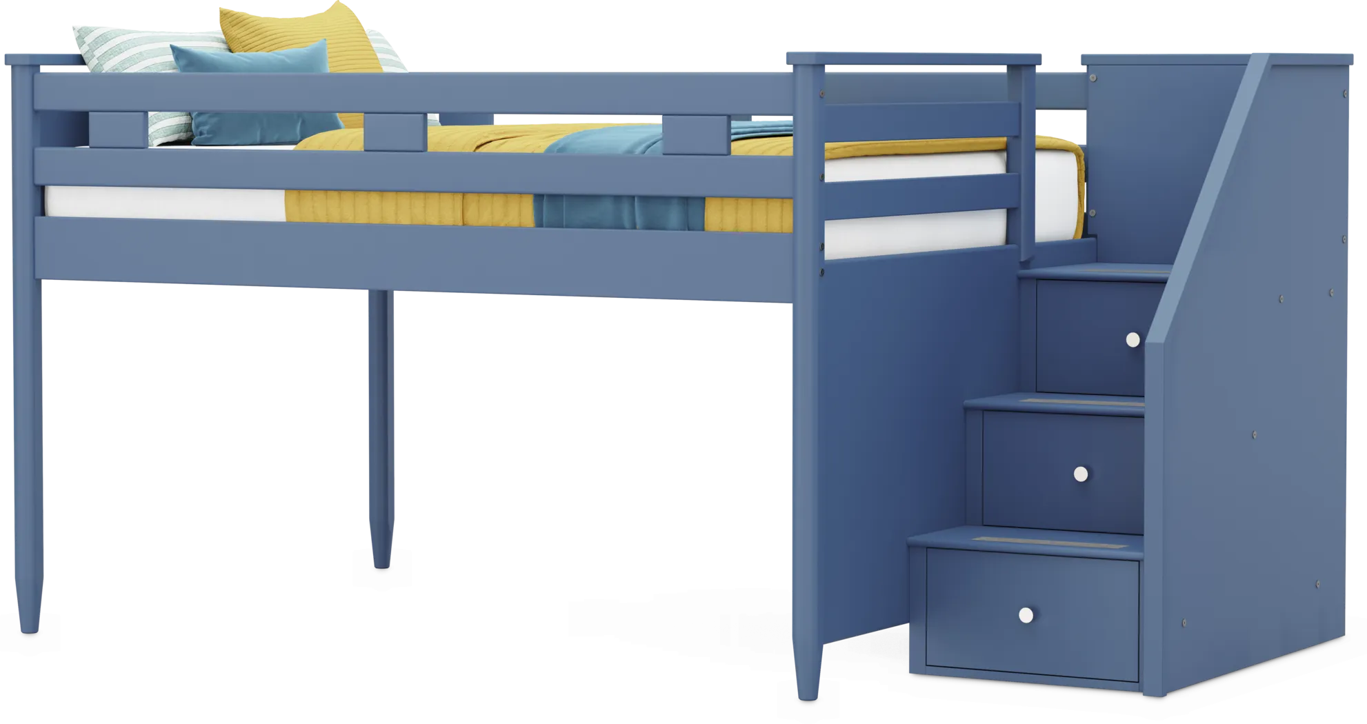 Kids Modern Colors Slate Blue Full Step Loft - Thumbnail - Image 3