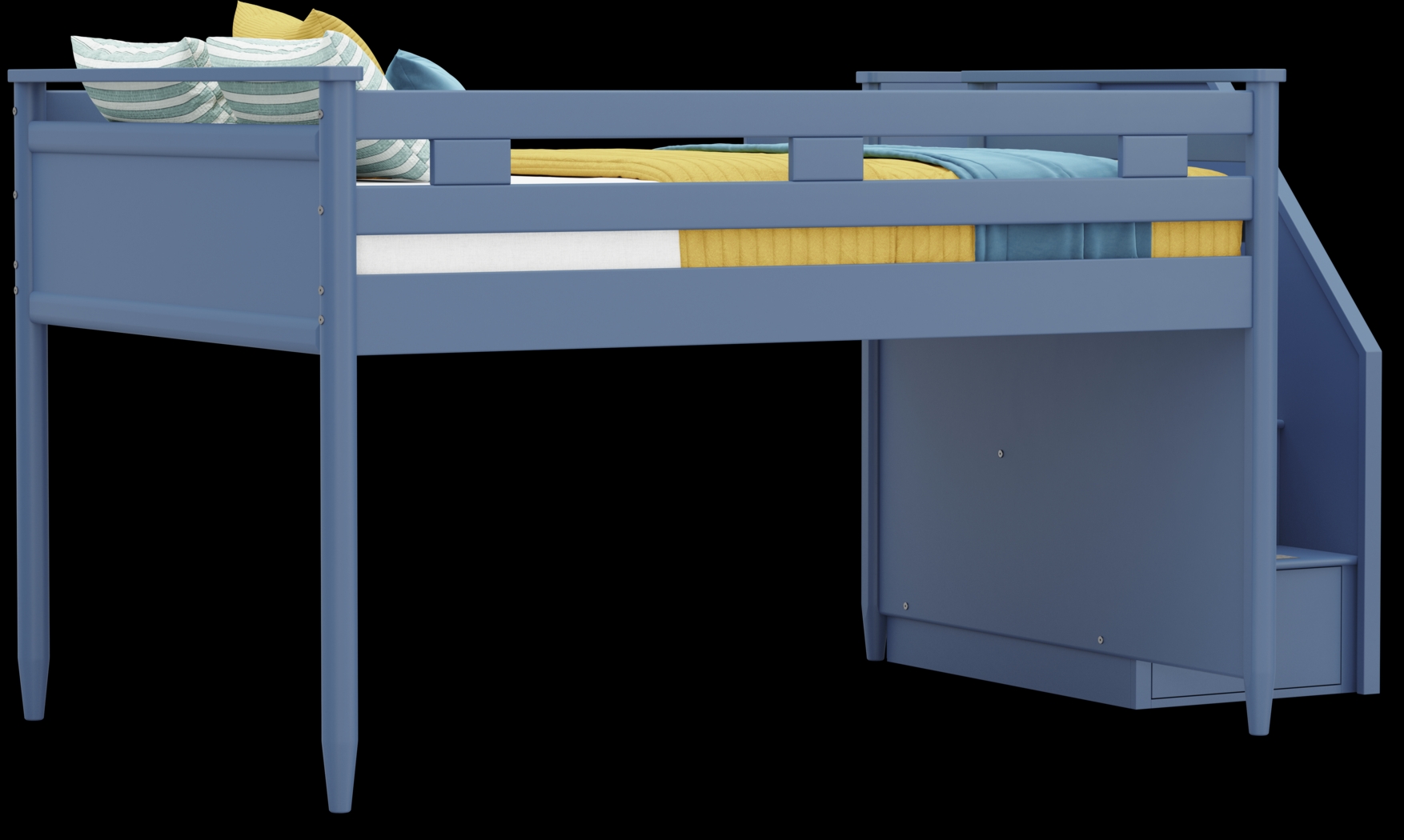 Kids Modern Colors Slate Blue Full Step Loft - Thumbnail - Image 1