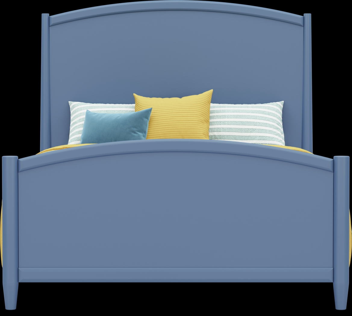 Kids Modern Colors Slate Blue Queen Panel Bed - Thumbnail - Image 2