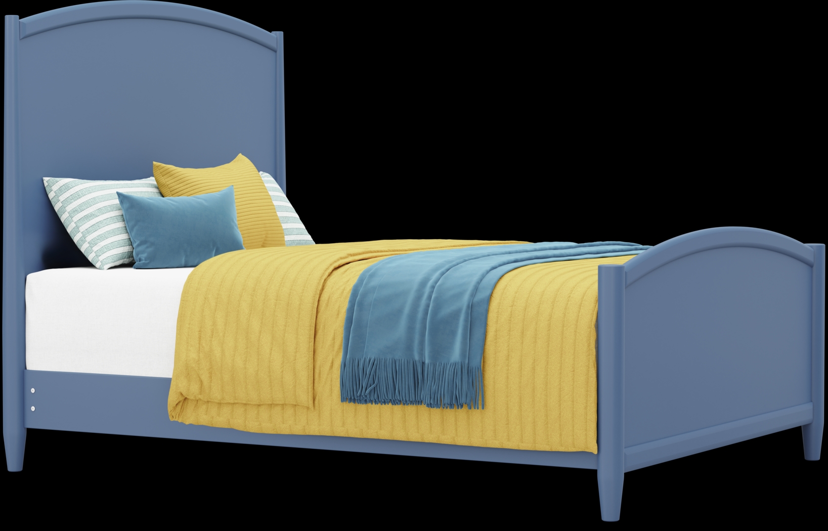 Kids Modern Colors Slate Blue Queen Panel Bed - Thumbnail - Image 1