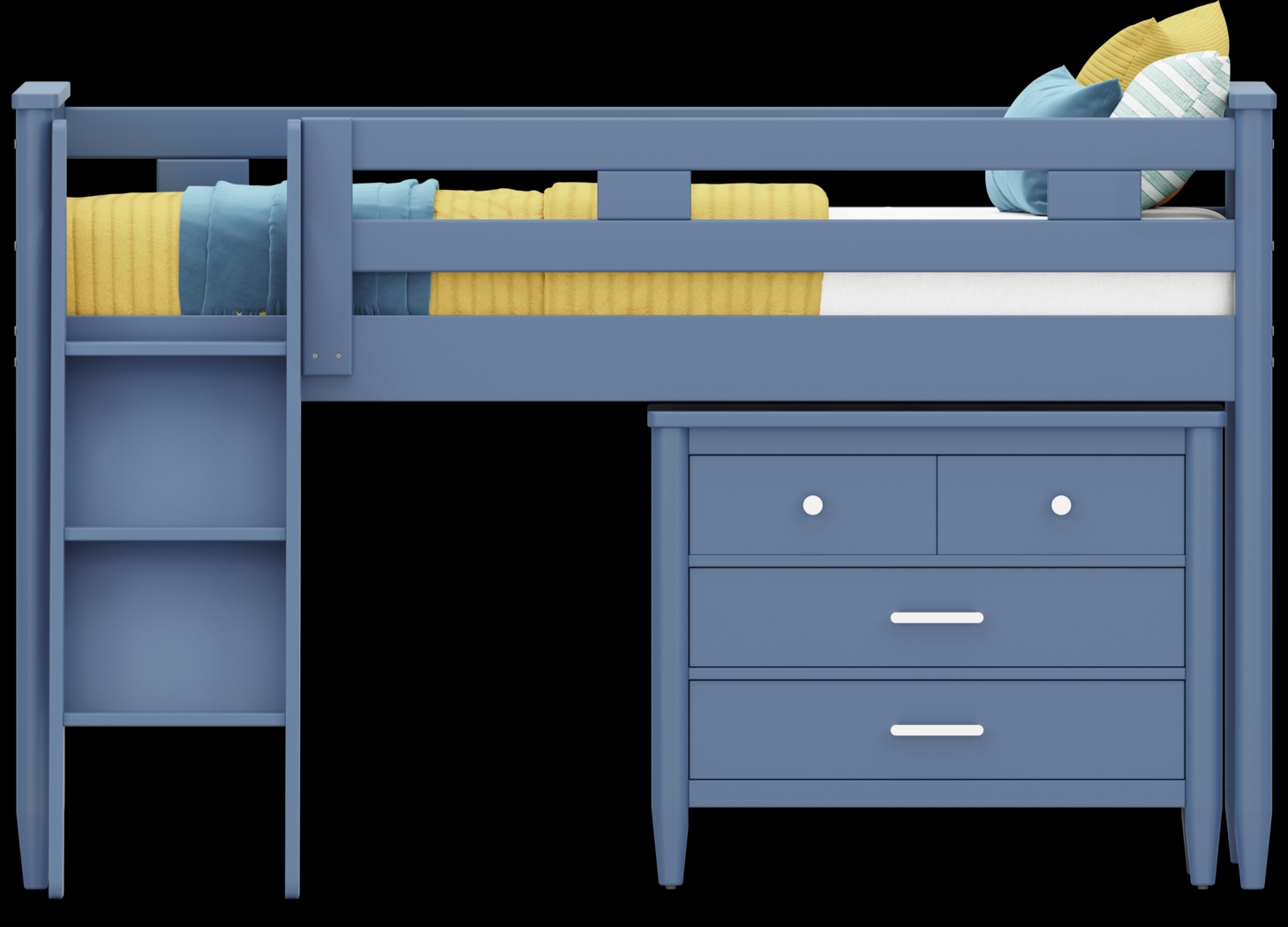 Kids Modern Colors Slate Blue Twin Loft with Loft Chest - Thumbnail - Image 3