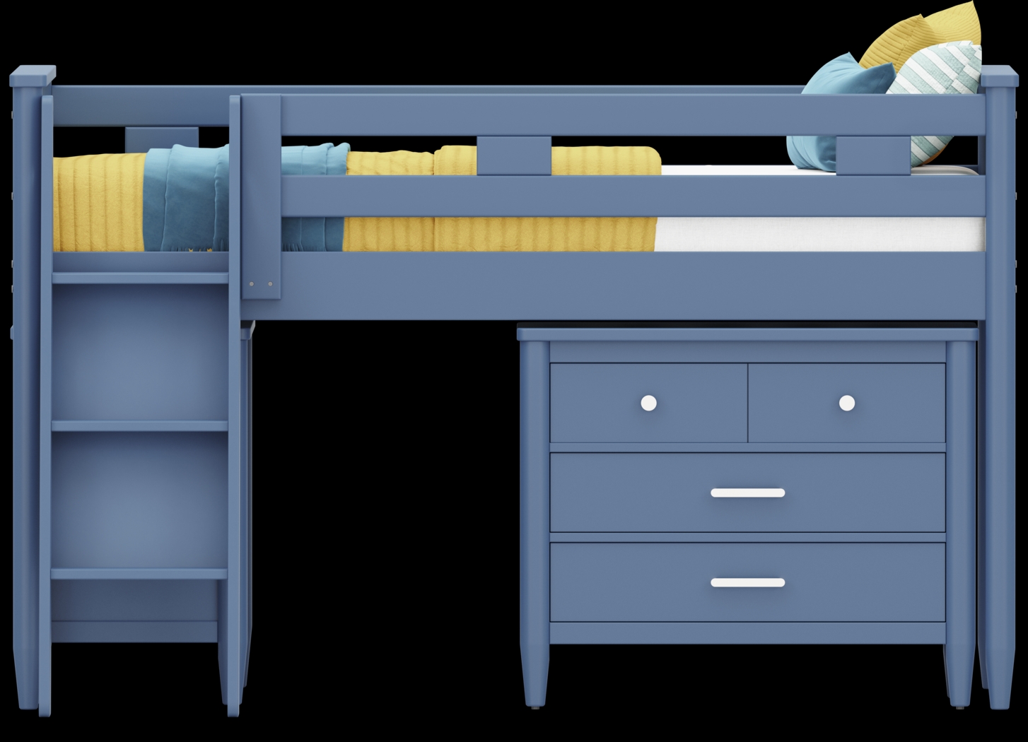 Kids Modern Colors Slate Blue Twin Loft with Loft Chests - Thumbnail - Image 3