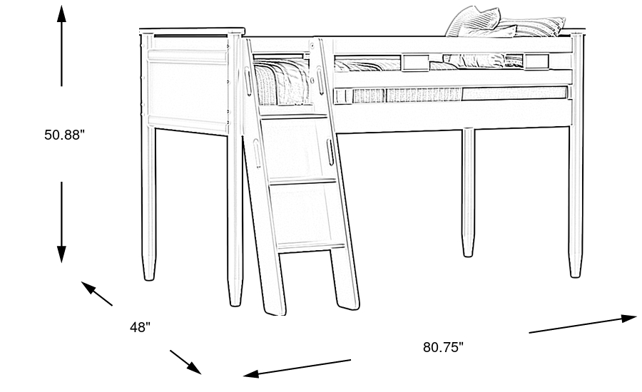 Dimension Image. Please refer to the Dimension Tab on this page for dimension details.