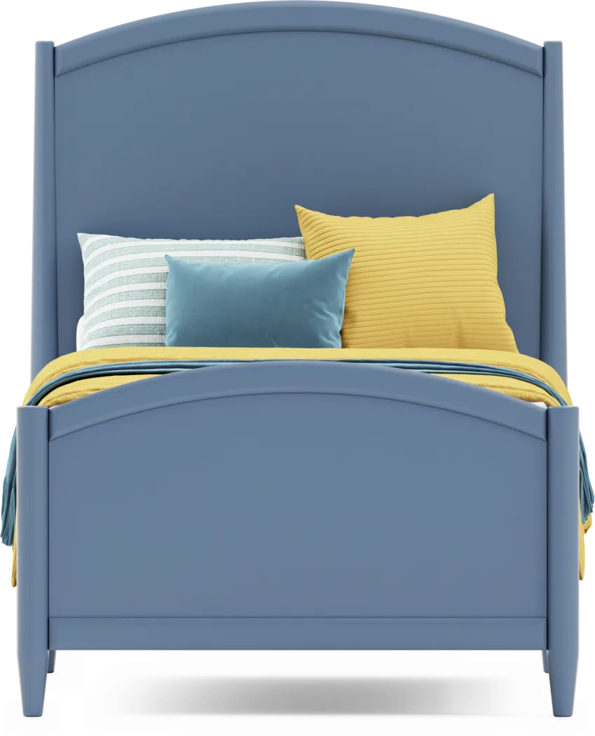 Kids Modern Colors Slate Blue Twin Panel Bed - Thumbnail - Image 3