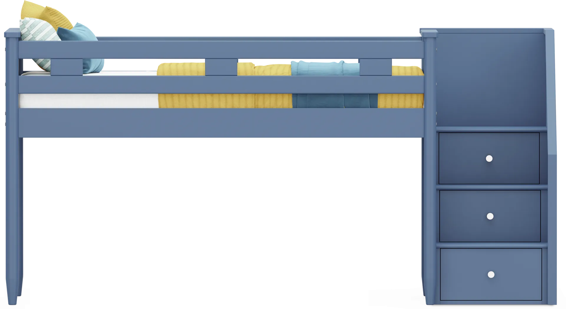 Kids Modern Colors Slate Blue Twin Step Loft - Thumbnail - Image 2