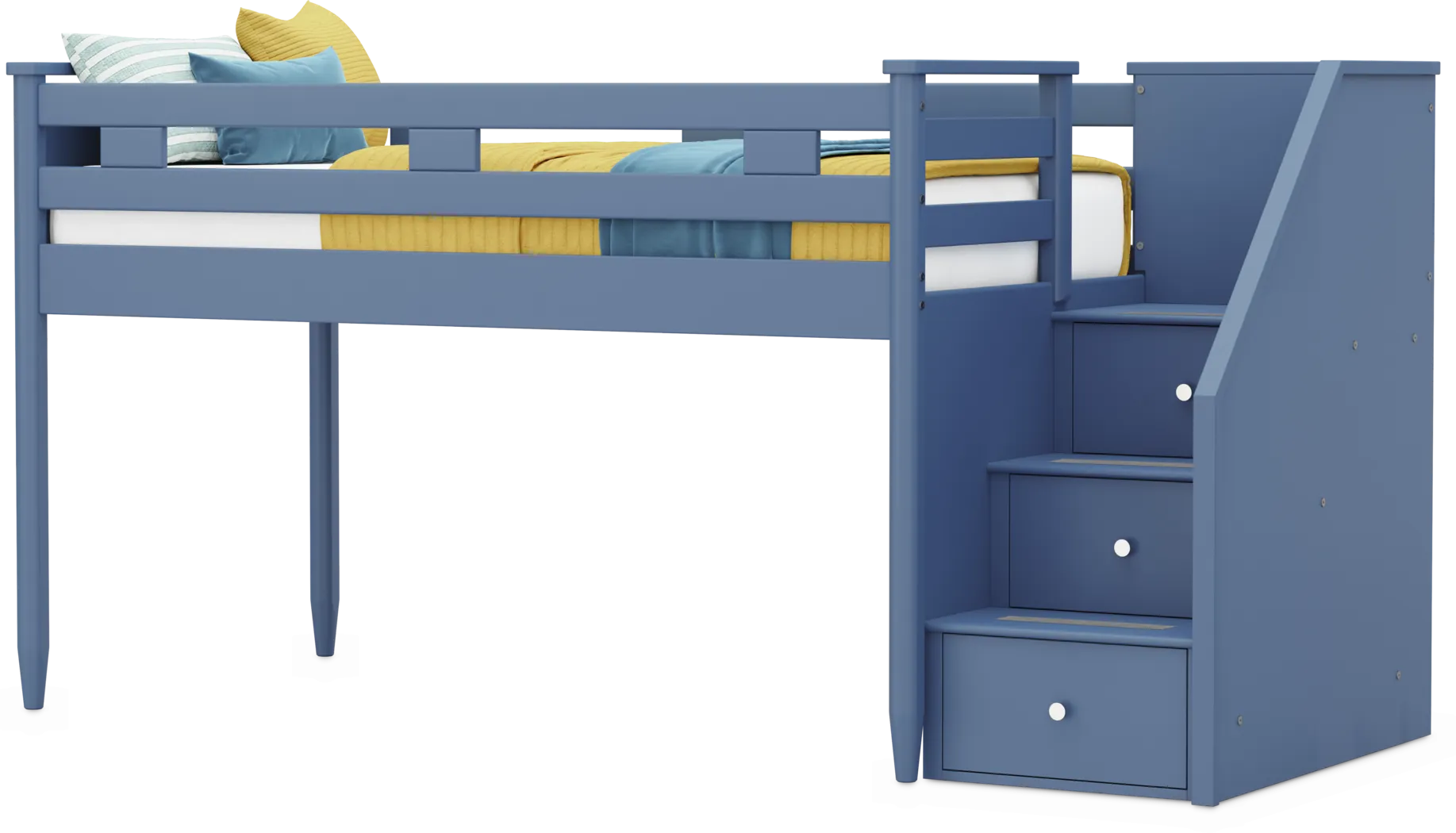 Kids Modern Colors Slate Blue Twin Step Loft - Thumbnail - Image 3