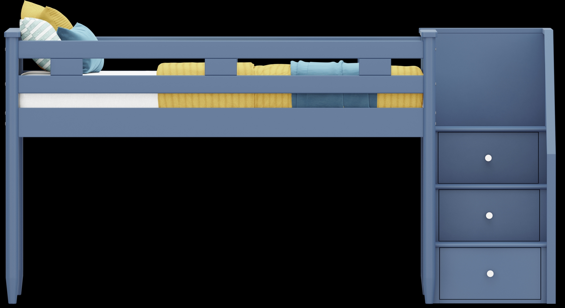 Kids Modern Colors Slate Blue Twin Step Loft - Thumbnail - Image 2