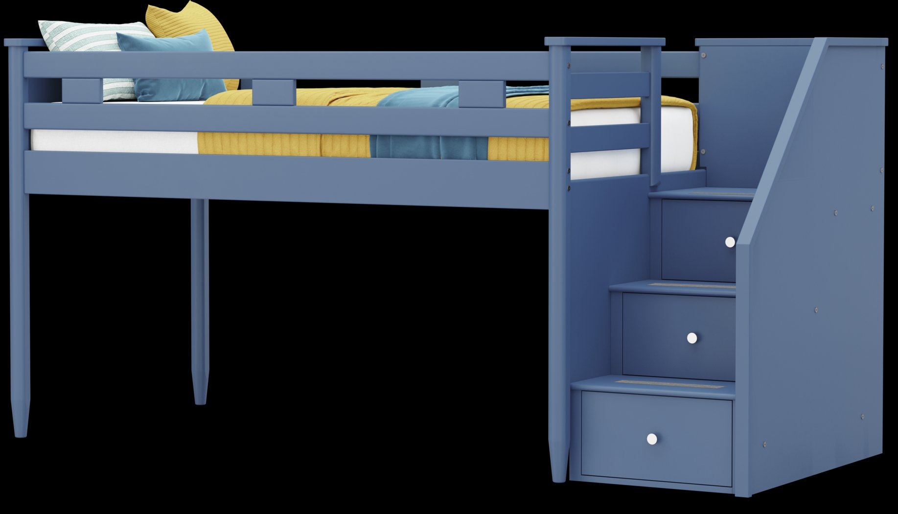 Kids Modern Colors Slate Blue Twin Step Loft - Thumbnail - Image 3