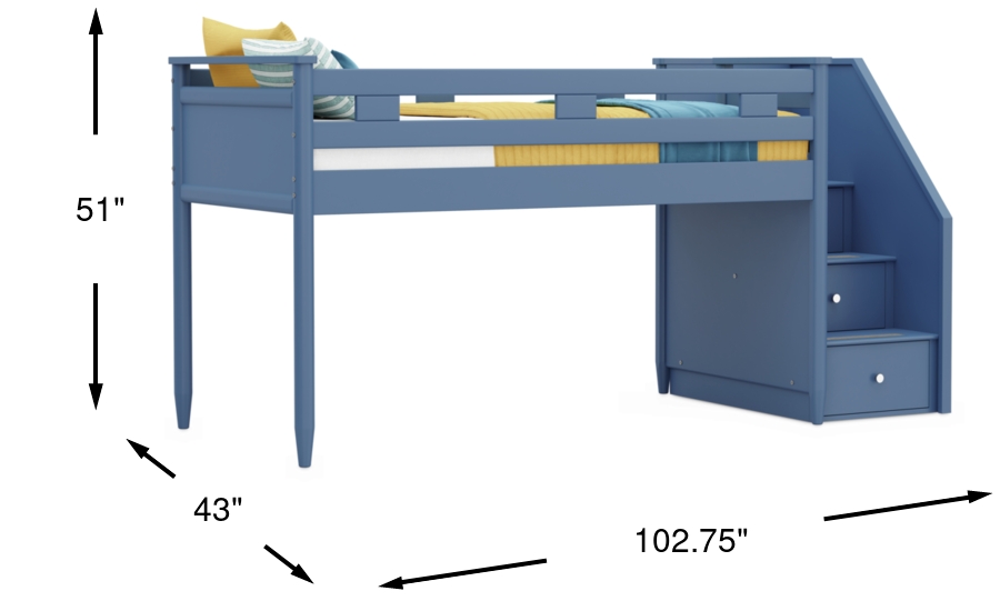 Dimension Image. Please refer to the Dimension Tab on this page for dimension details.