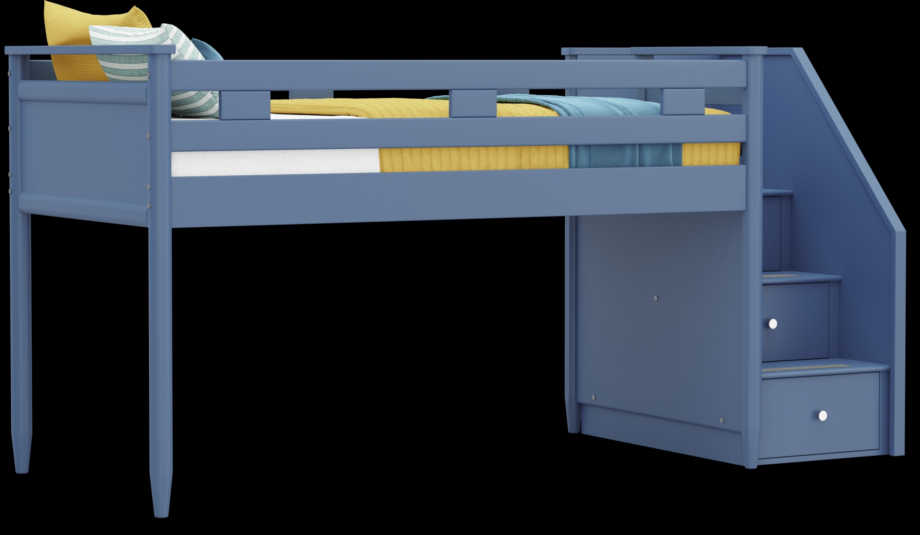 Kids Modern Colors Slate Blue Twin Step Loft - Thumbnail - Image 1