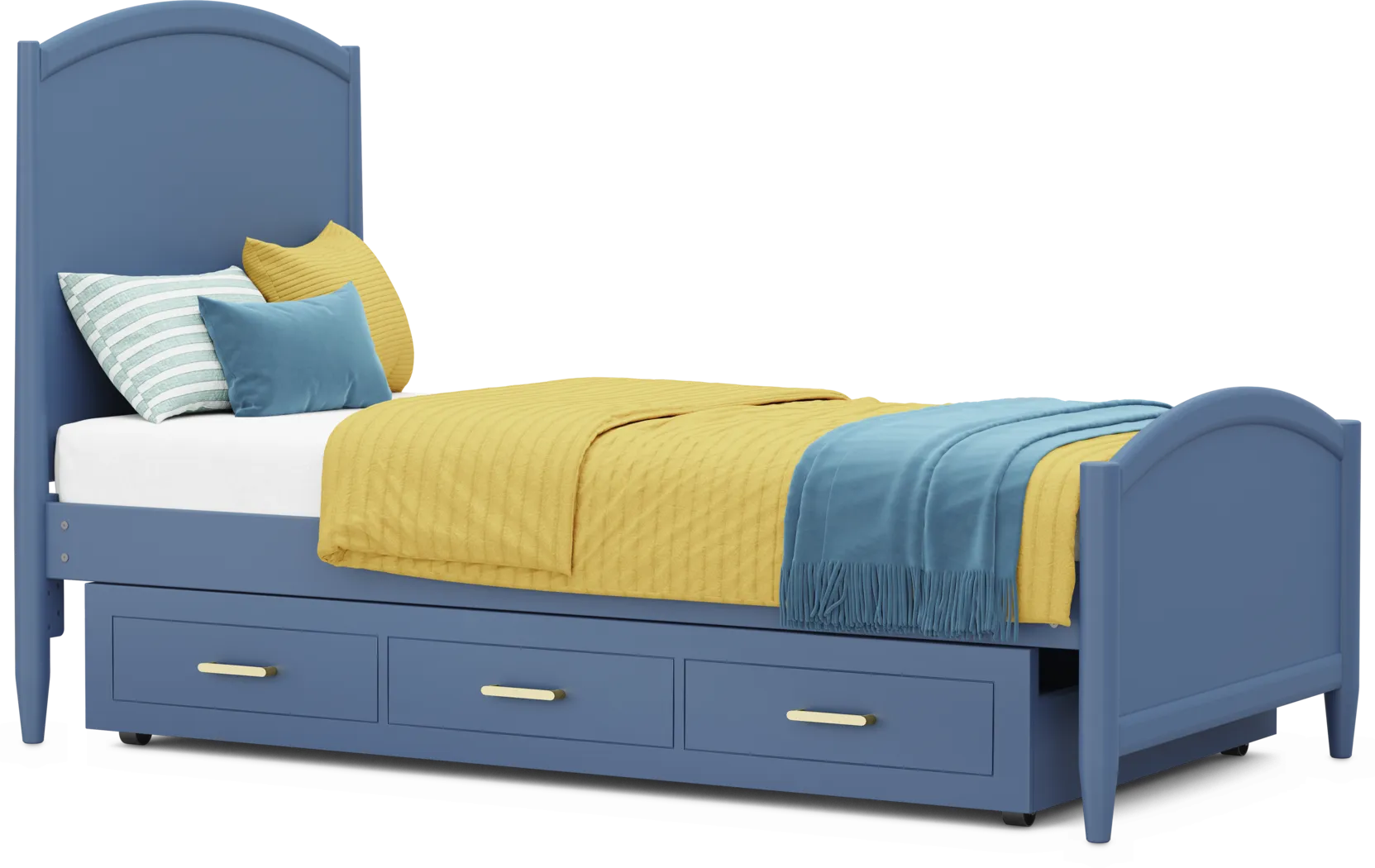 Kids Modern Colors Slate Blue Twin XL Panel Bed - Thumbnail - Image 4