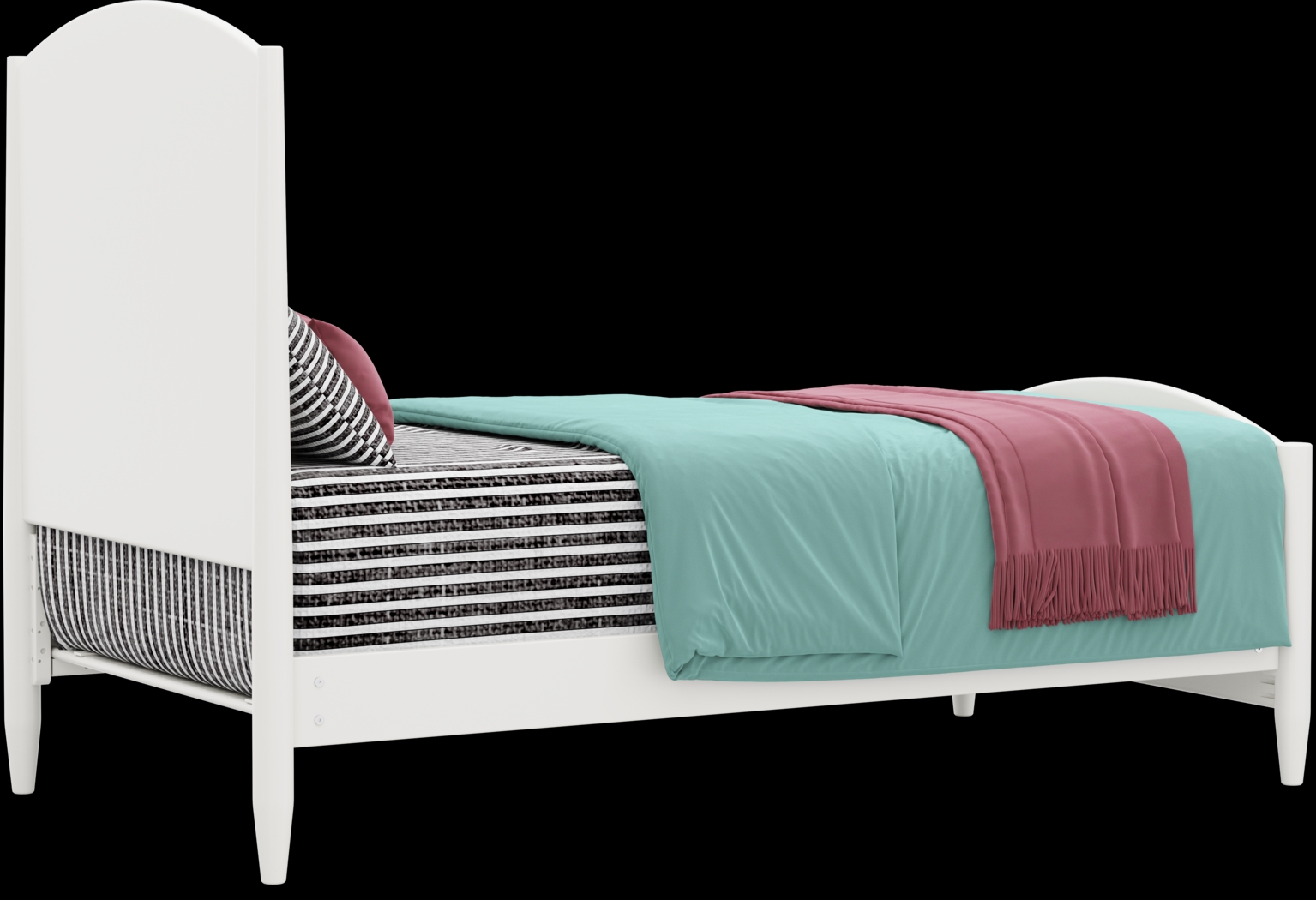 Kids Modern Colors White Twin Panel Bed - Thumbnail - Image 4