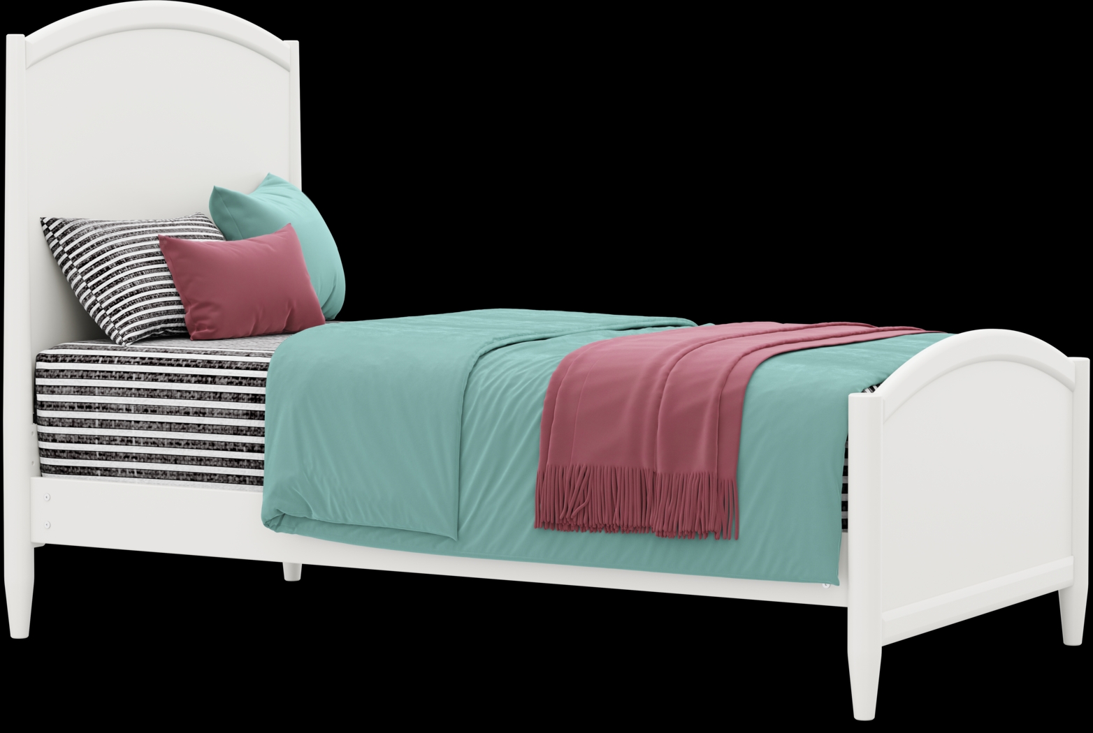 Kids Modern Colors White Twin Panel Bed - Thumbnail - Image 1