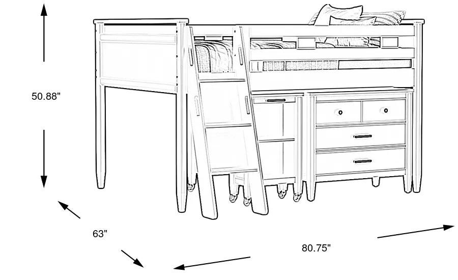 Dimension Image. Please refer to the Dimension Tab on this page for dimension details.
