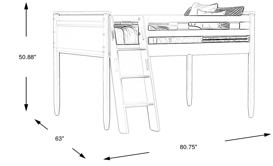Dimension Image. Please refer to the Dimension Tab on this page for dimension details.