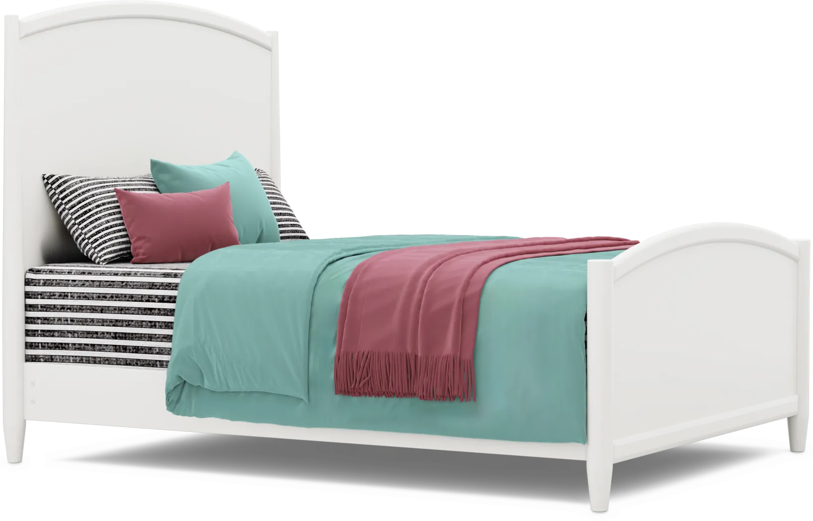 Kids Modern Colors White Queen Panel Bed - Thumbnail - Image 1