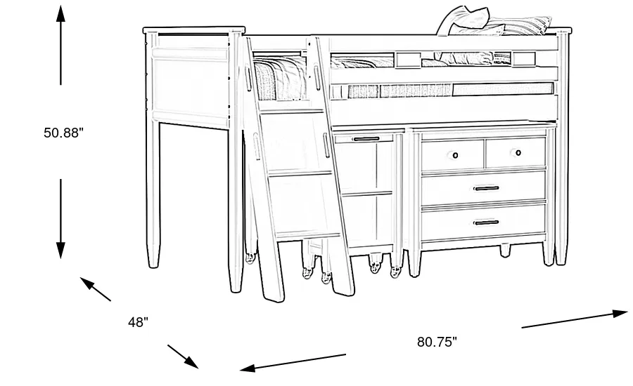 Dimension Image. Please refer to the Dimension Tab on this page for dimension details.