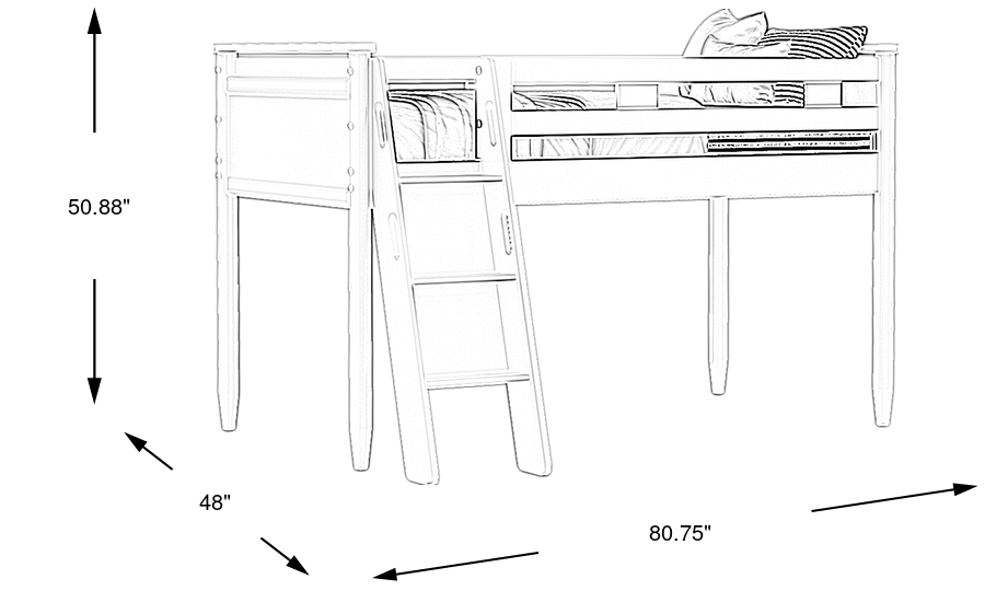 Dimension Image. Please refer to the Dimension Tab on this page for dimension details.